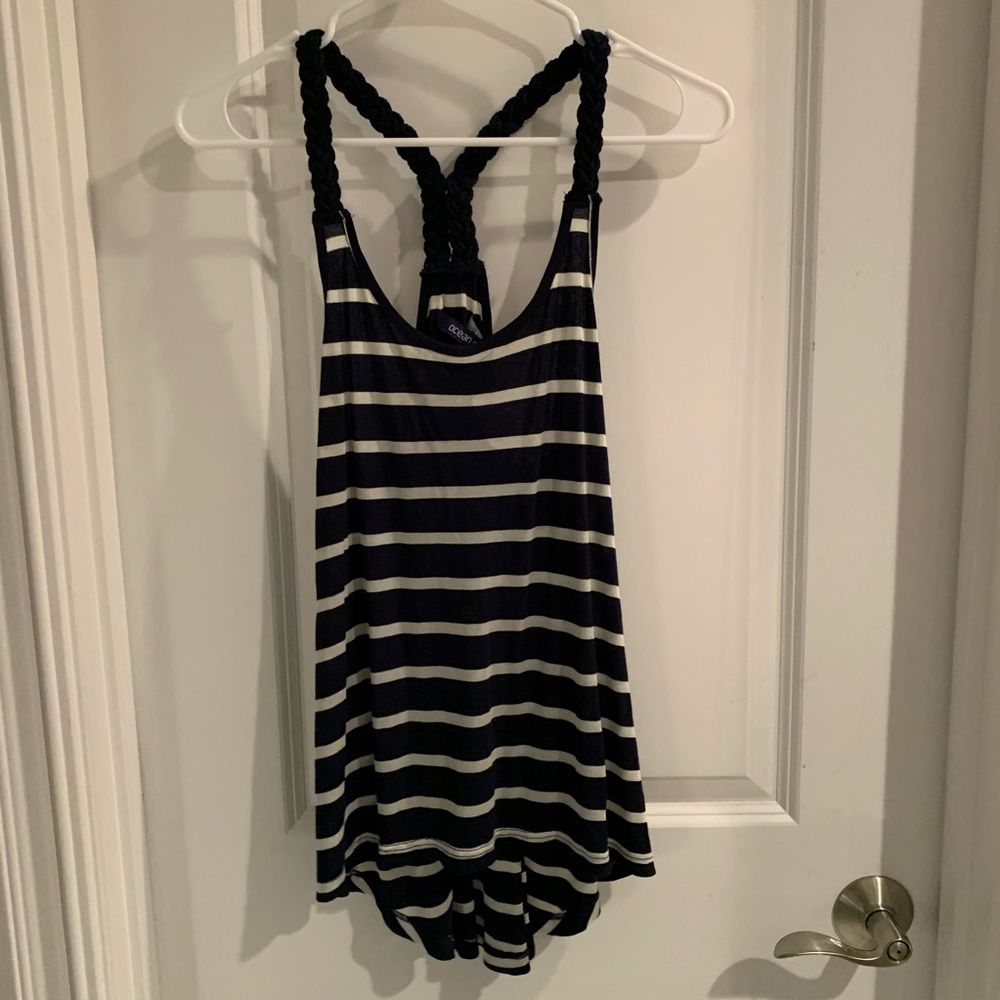 Navy and white tank top